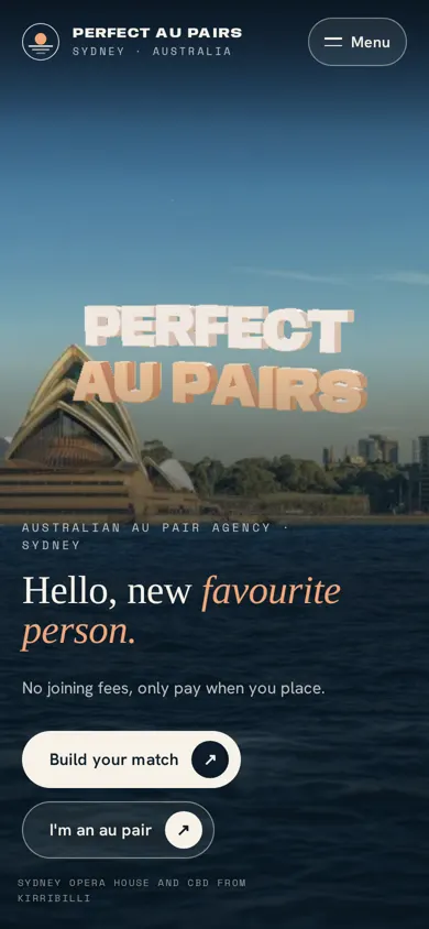 Perfect Au Pairs on a phone